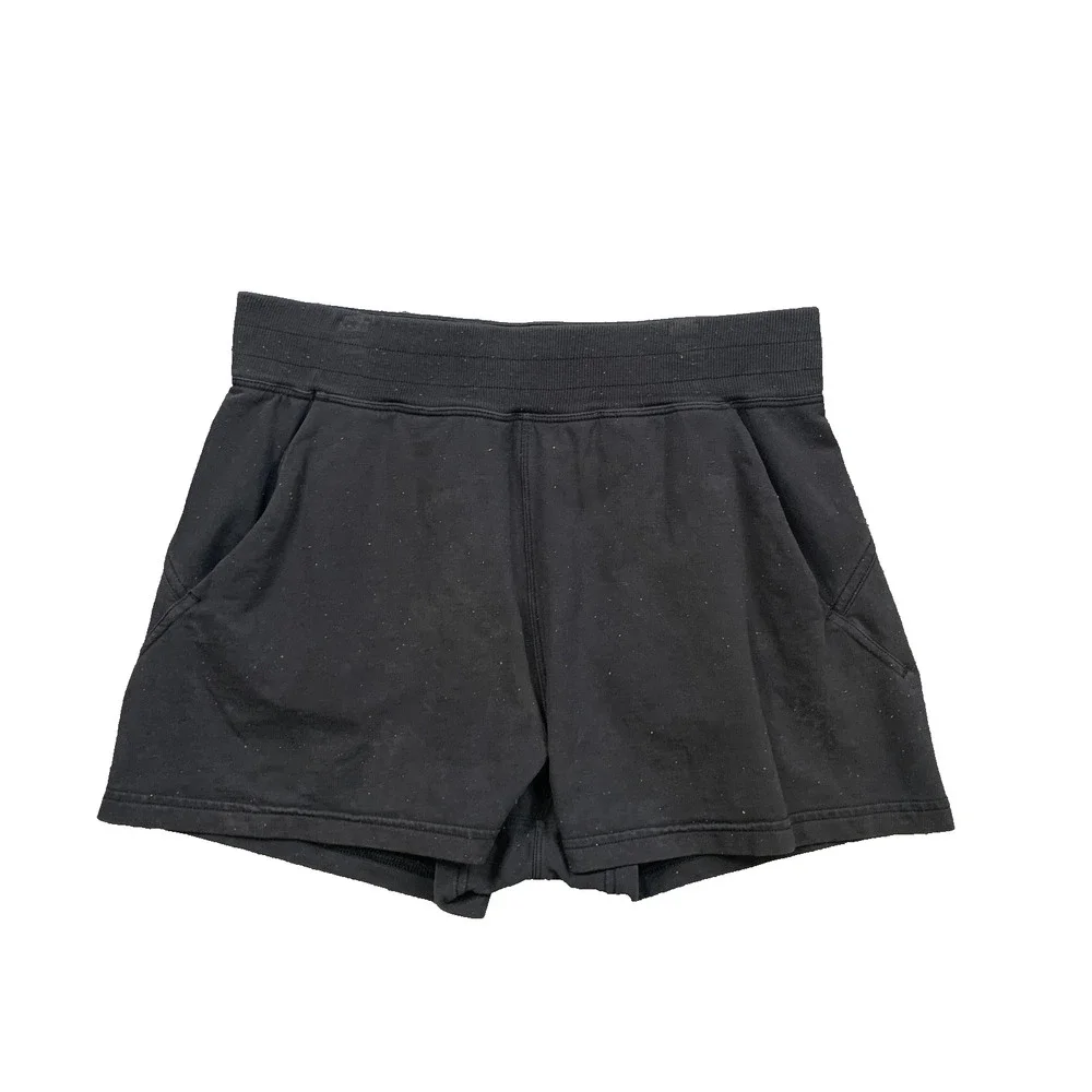 Lululemon Shorts Womens 8 Black Softstreme High Rise Multi Dotted Elastic Waist